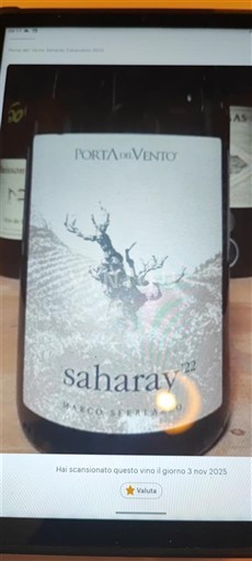 Wijnen Blanc sec Saharay Porta del Vento 2022 Italië Sicilië Niet gespecificeerd DOC