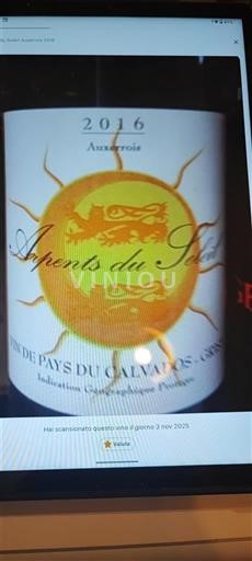 Normandie Không được chỉ định Arpents du Soleil Auxerrois 2016