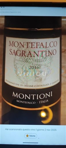 Wijnen Rouge sec Montioni 2016 Italië Umbrië Montefalco Sagrantino DOCG