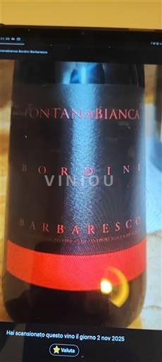 Piemonte Barbaresco Fontanabianca Bordini Icke årgångsbetecknad