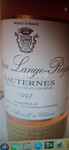 Bordeaux Sauternes Château Langé Réglat 1997