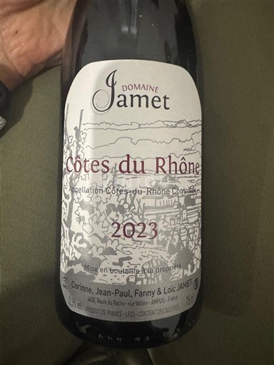 Valle del Ródano Côtes del Ródano Domaine Jamet 2023