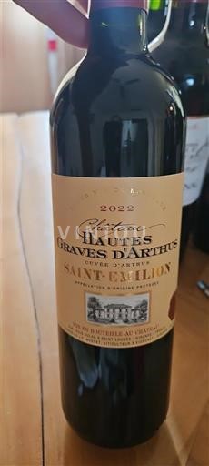 Bordeaux Saint-Émilion Château Hautes Graves Arthus Sélection 2022