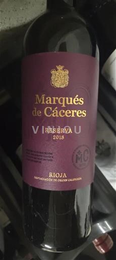La Rioja Rioja Marqués de Cáceres Reserva 2018