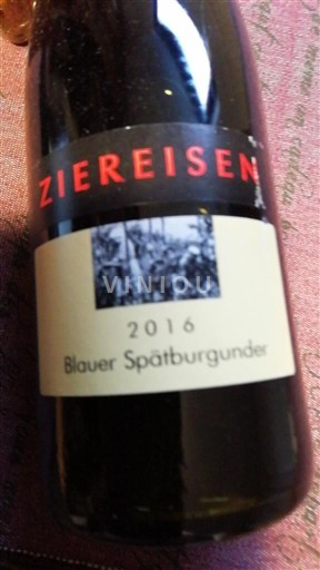 Wijnen Rouge sec Blauer Spätburgunder Ziereisen 2016 Duitsland Baden