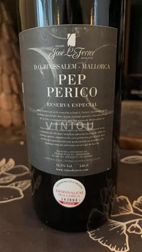 Viinit Rouge sec Pep Perico Reserva Especial José L. Ferrer 2007 Espanja Baleaarit Määrittelemätön DO