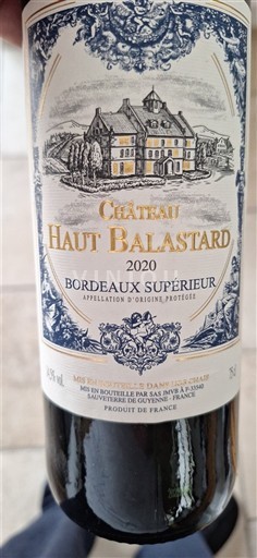 Bordeaux Bordeaux Supérieur Château Haut Balastard 2020