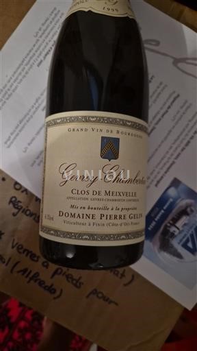 Bourgogne Gevrey-chambertin Domaine Pierre Gelin Clos de Meixvelle 1999