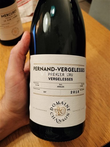 Bourgogne Pernand-Vergelesses Premier Cru Domaine Chanson Vergelesses 2018