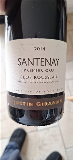 Burgundy Santenay Premier Cru Justin Girardin Clos Rousseau 2014