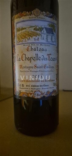 Bordeaux Montagne-saint-émilion Château La Chapelle des Tours 2014