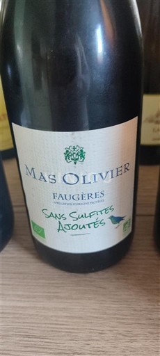Languedoc Faugères Mas Olivier Sans Sulfites Ajoutés 2023