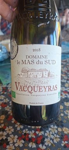 Rhône-dalen Vacqueyras Domaine Le Mas du Sud 2018