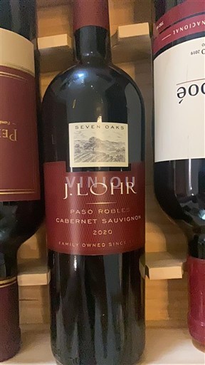 Vùng trồng nho được cấp phép California Paso Robles J. Lohr Seven Oaks 2020