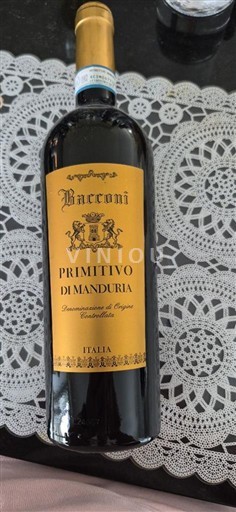 Viner Rouge sec Bacconi 2022 Italien Apulien Primitivo di Manduria DOC