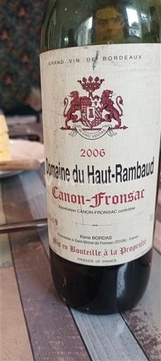Bordeaux Canon-Fronsac Domaine Haut-Rambaud 2006