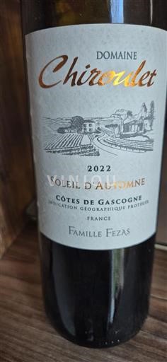 Sydvestfrankrig Côtes de Gascogne Domaine Chiroulet Soleil d'Automne 2022