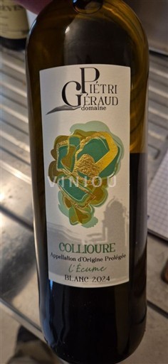 Roussillon Collioure Domaine Piétri Géraud L'Ecume 2024