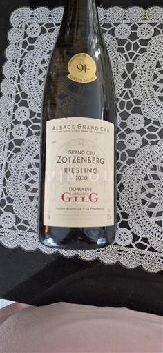 Alsace Không được chỉ định Grand Cru Domaine Gilg 2020