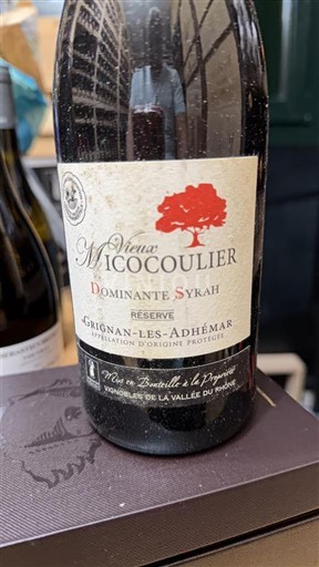 Rhône-dalen Grignan-les-Adhémar Vieux Micocoulier Dominante Syrah Réserve 2019