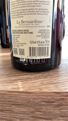 Rhônen laakso Châteauneuf-du-Pape La Bernardine 2015