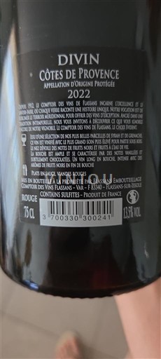 Provence Côtes-de-Provence Le Comptoir des Vins de Flassans Divin 2022