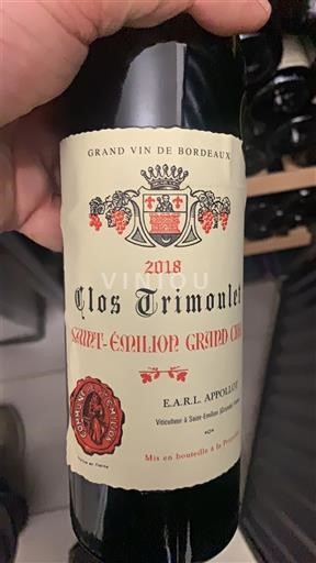 Bordéus Saint-Émilion Grand Cru Clos Trimoulet 2018