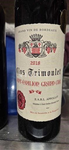 Bordeaux Saint-Émilion Grand Cru Clos Trimoulet 2018