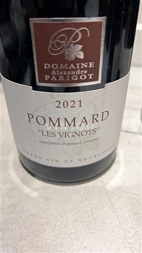 Bourgogne Pommard Domaine Alexandre Parigot Les Vignots 2021