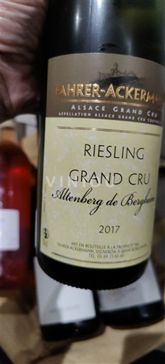 Alsace Alsace Grand Cru Grand Cru Fahrer-Ackermann Altenberg de Bergheim 2017