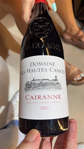 Rhônen laakso Cairanne Domaine Les Hautes Cances 2021