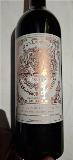 Bordeaux Pauillac Grand Cru Château Pichon-Longueville Baron 2001
