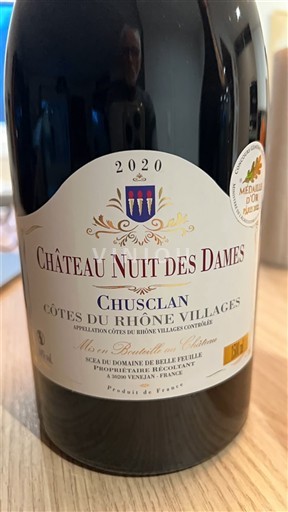Rhônen laakso Côtes-du-rhône-villages Château Nuit des Dames 2020