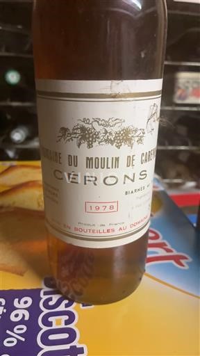 Bordeaux Cérons Domaine Moulin de Caussarieu 1978