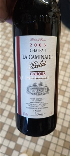 Sydvestfrankrig Cahors Château La Caminade Prélat 2003