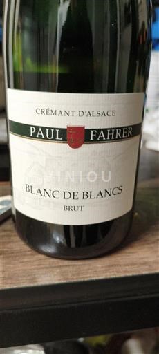 Mousserande viner Blanc brut Blanc de Blancs Paul Fahrer Non millésimé Frankrike Alsace Crémant d'Alsace AOC