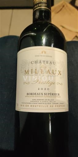 Bordeaux Bordeaux Supérieur Château Millaux Prestige 2020