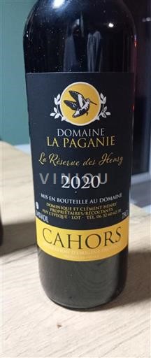 Lounais-Ranska Cahors Domaine La Paganie La Réserve des Henry 2020