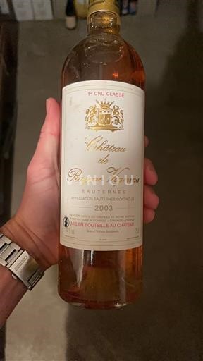Bordeaux Sauternes 1er Cru Classé Château Rayne Vigneau 2003