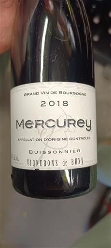 Bourgogne Mercurey Vignerons de Buxy Buissonnier 2018
