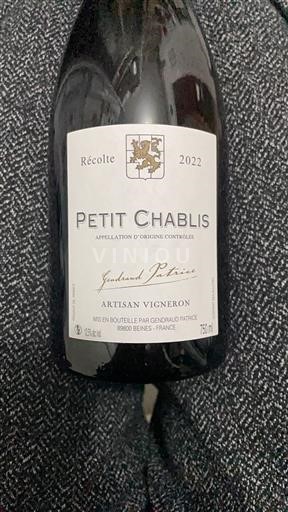 Bourgogne Petit-chablis Gendraud Patrice 2022