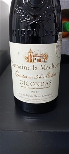 Rhônen laakso Gigondas Domaine La Machotte Quintessence de la Machotte 2015