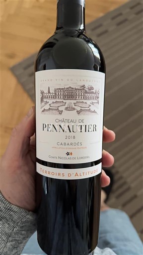 Vin Rouge sec Terroir d'Altitude Château Pennautier 2018 France Languedoc Cabardès AOC