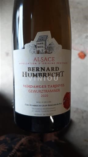 Elsass Vendanges Tardives Château Bernard Humbrecht Vendanges Tardives Gewurztraminer 2020