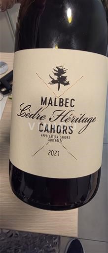 Jugozahod Cahors Le Cèdre Cèdre Héritage 2021