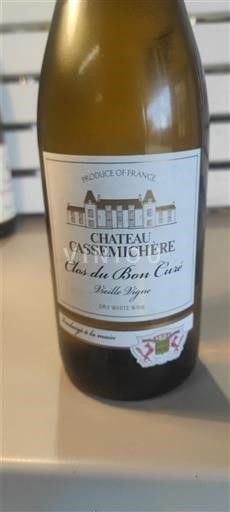 Viner Blanc sec Clos du Bon Curé Vieille Vigne Château Cassemichère 2022 Frankrike Loiredalen Muscadet-Sèvre-et-Maine AOC
