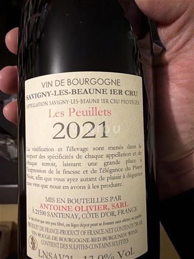 Burgundy Savigny-lès-Beaune Premier Cru Antoine Olivier Les Peuillets 2021