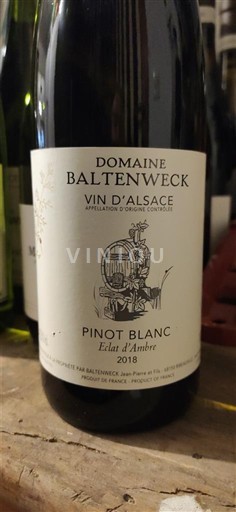 Alsace Domaine Baltenweck Éclat d'Ambre 2018
