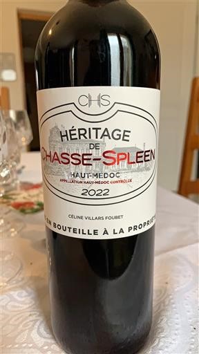 Bordeaux Haut-Médoc Chasse-Spleen Héritage de Chasse-Spleen 2022