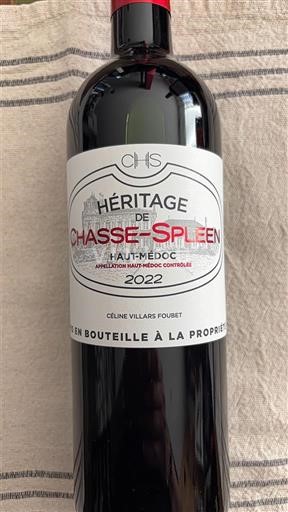 Bordeaux Haut-Médoc Chasse-Spleen Héritage de Chasse-Spleen 2022